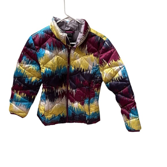 The North Face painted colorful girls size XL 18 puffer jacket - Picture 1 of 11